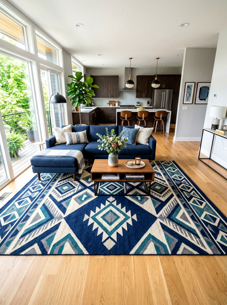 Large Area Rug - 30 semi open floor plan ideas