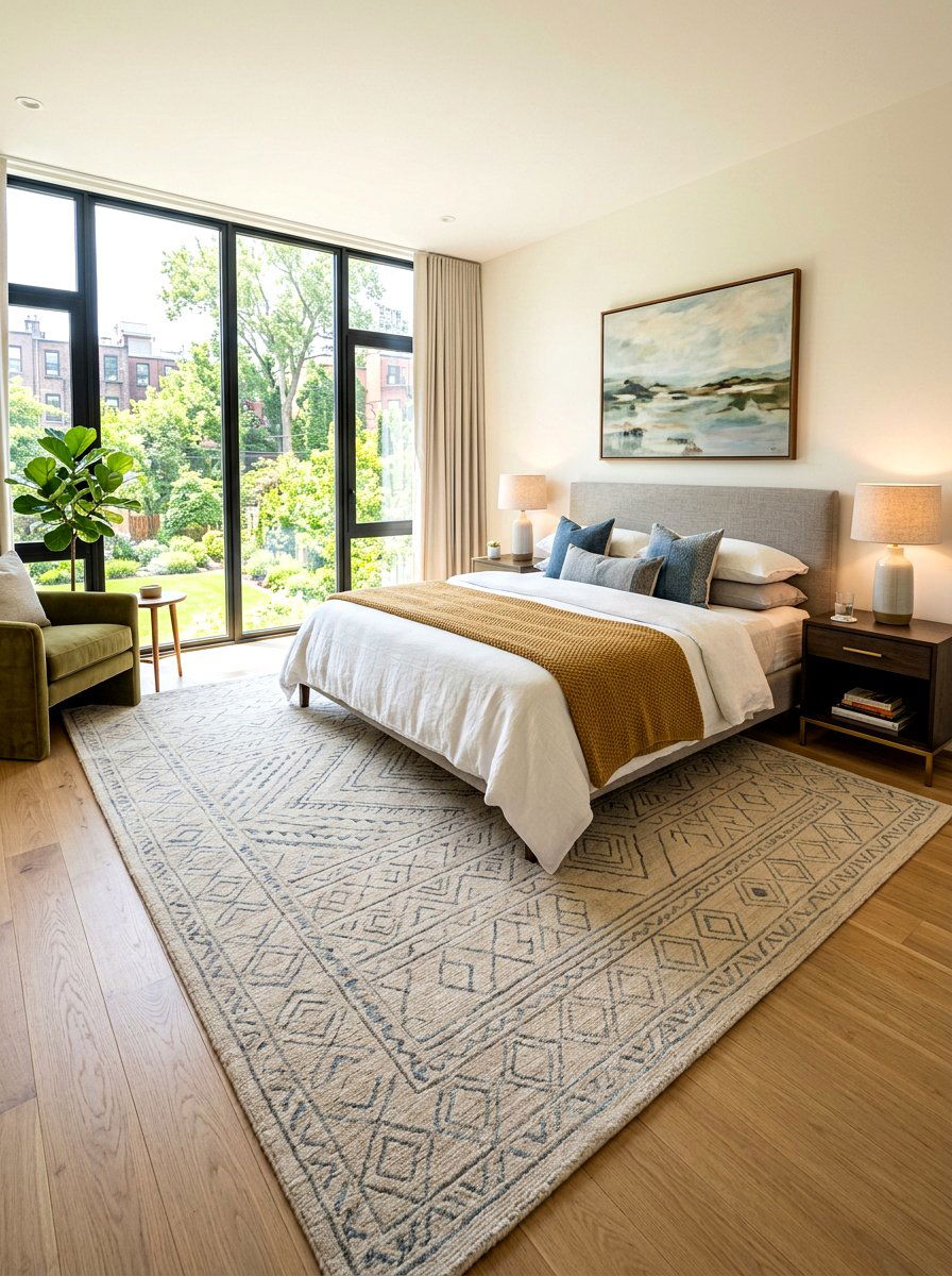 Large Area Rug - 30 boutique hotel bedroom ideas