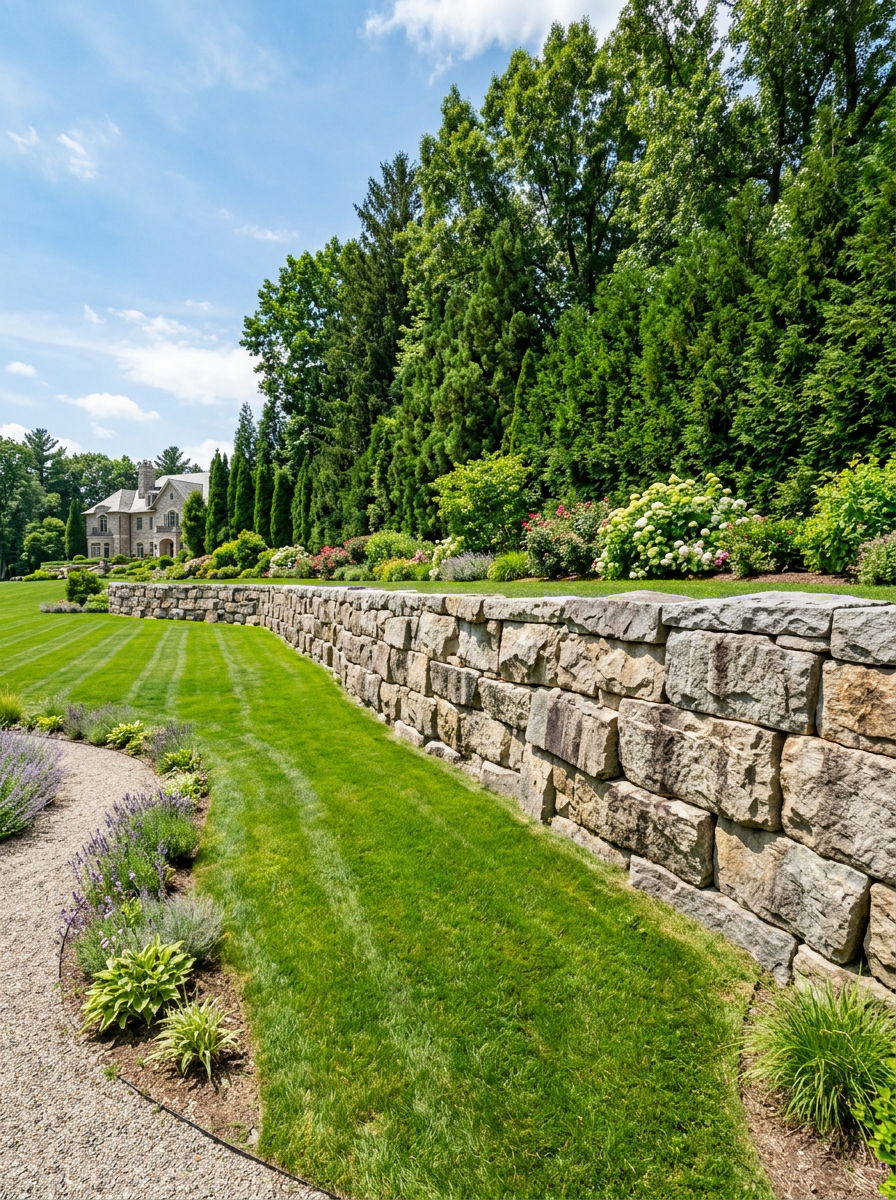 Large Block Stone Retaining Wall - 30 stone retaining wall ideas