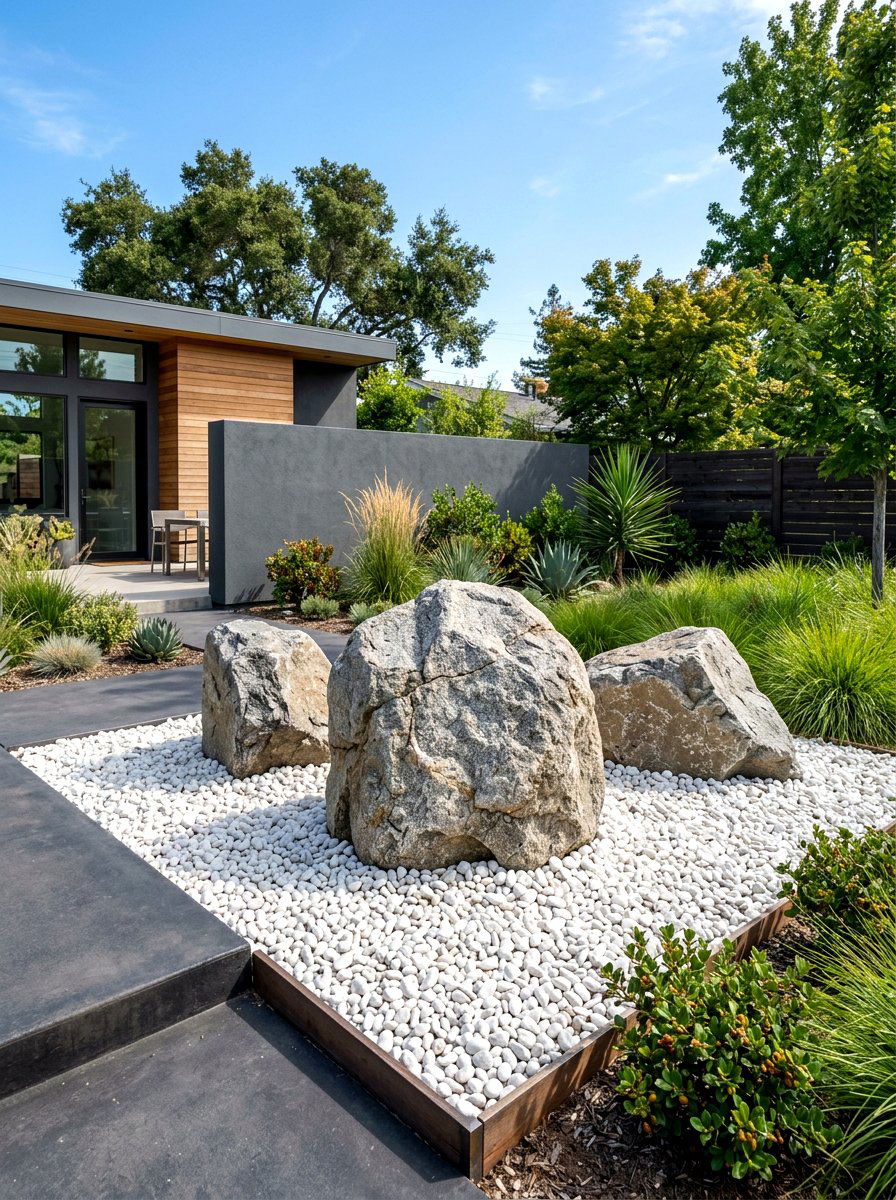 Large Boulder Landscaping - 30 modern landscaping ideas