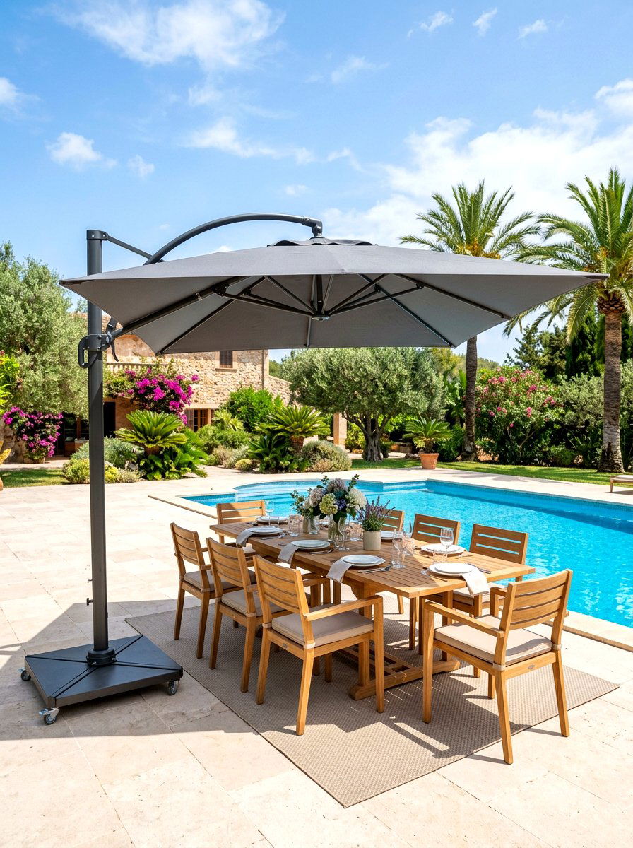 Large Cantilever Umbrella - 30 al fresco dining ideas