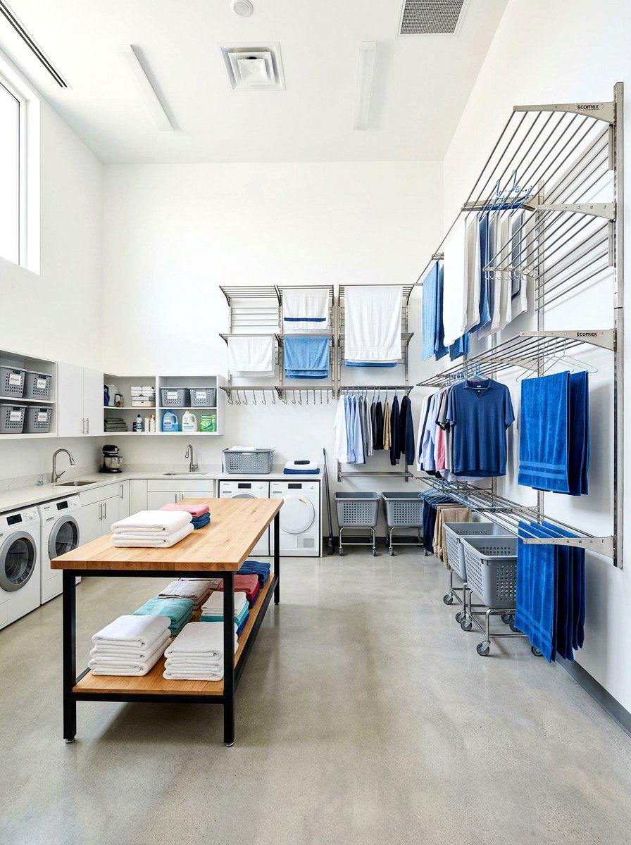 Large Capacity Drying Rack - 30 laundry room drying rack ideas