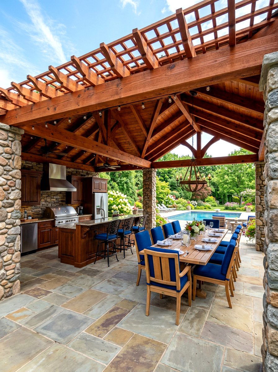 Large Cedar Pergola - 30 cedar pergola ideas