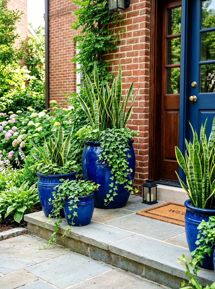 Large Ceramic Planters For Entry - 30 townhouse stoop ideas