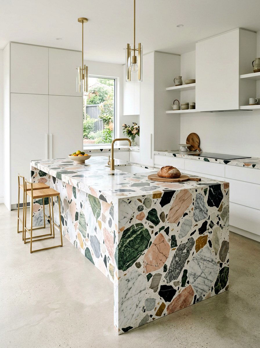 Large Chip Terrazzo - 30 terrazzo kitchen ideas
