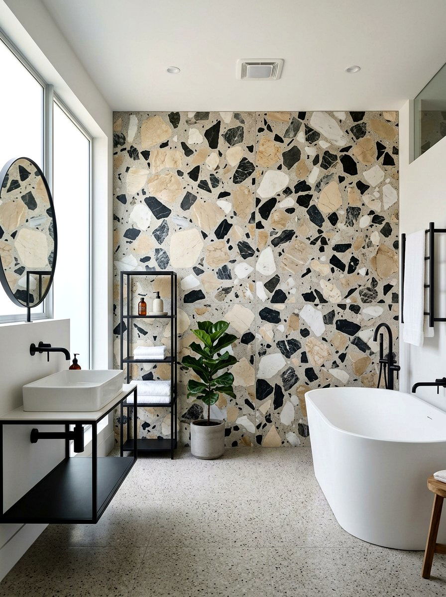 Large Chip Terrazzo - 30 terrazzo bathroom ideas
