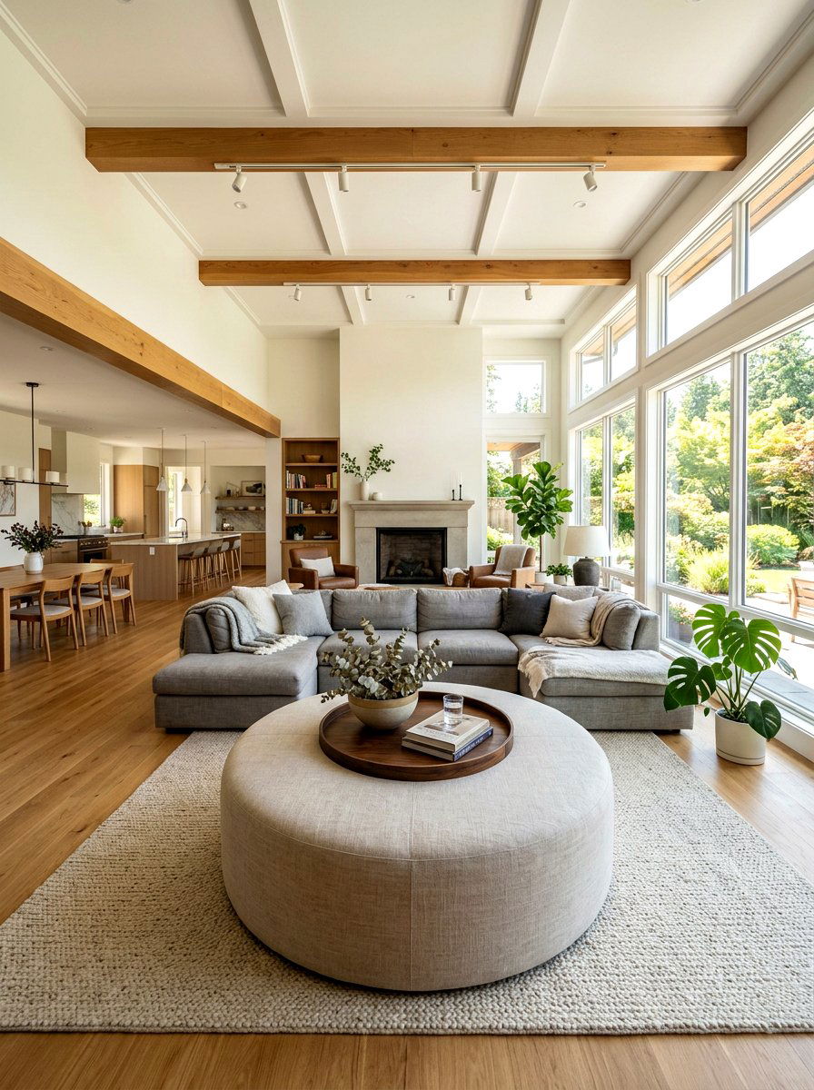Large Circular Ottoman - 30 ottoman coffee table ideas