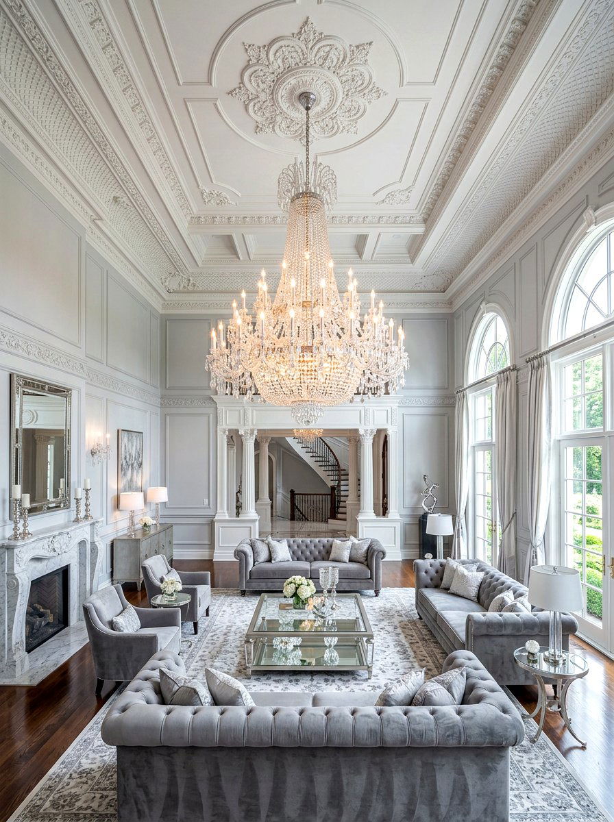 Large Crystal Chandelier Room - 30 formal living room ideas