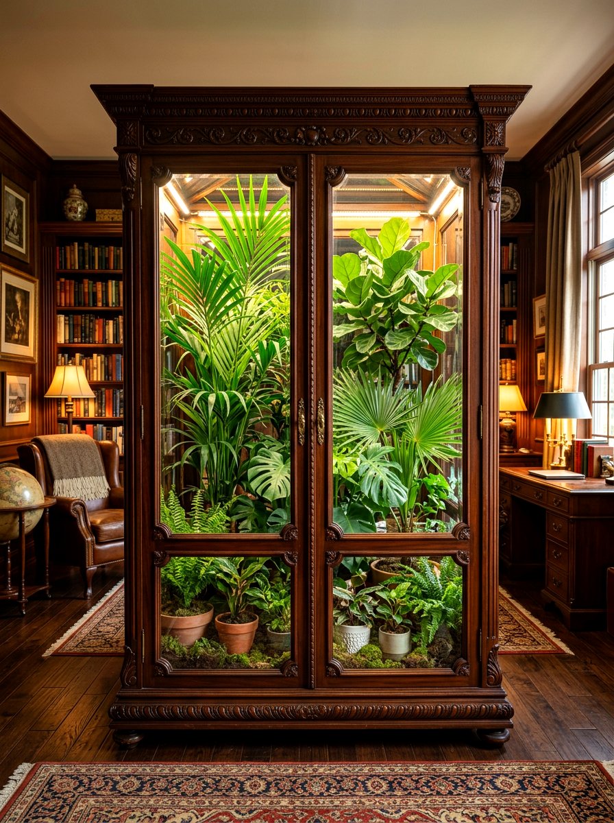 Large Curio Greenhouse Cabinet - 30 indoor greenhouse cabinet ideas