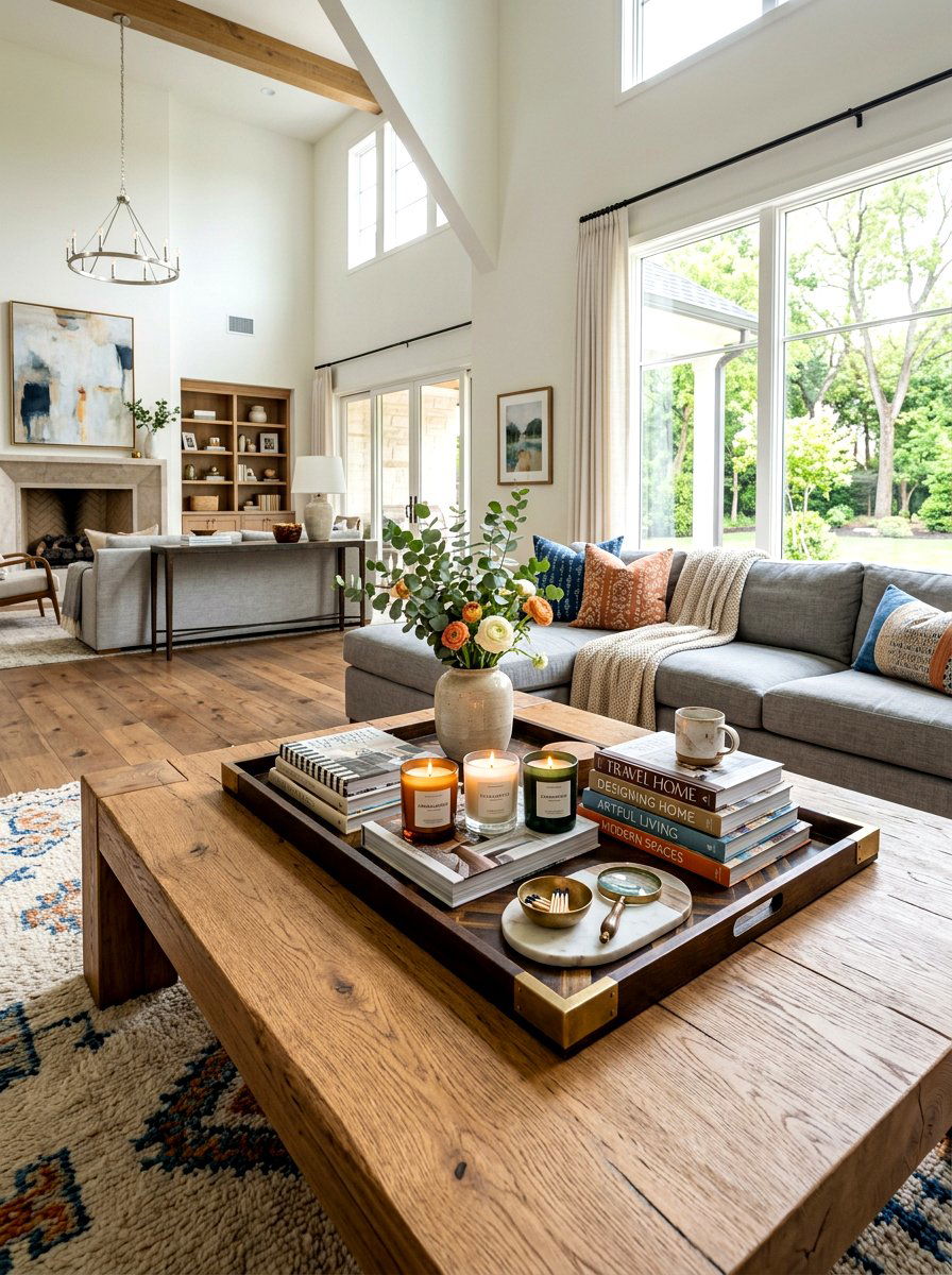 Large Decorative Tray Book Display - 30 coffee table book styling ideas
