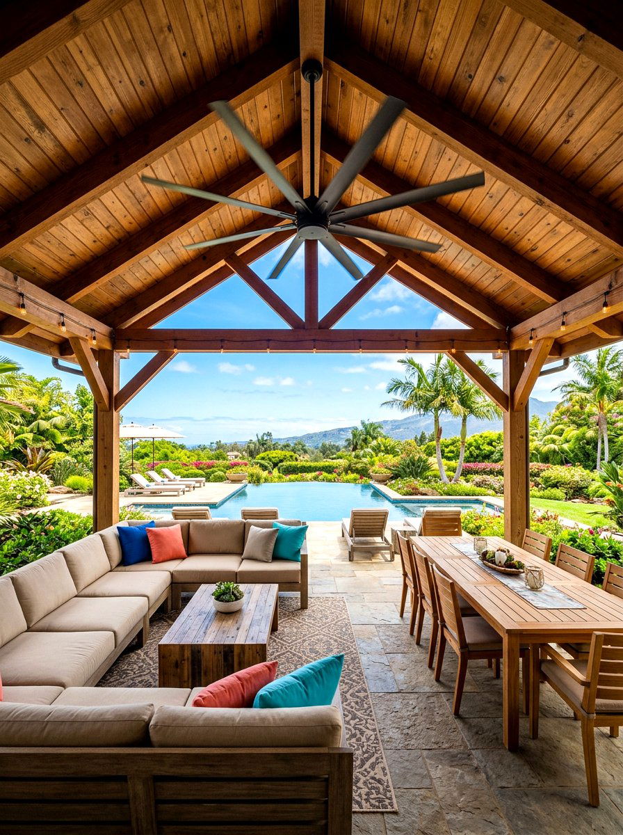 Large Diameter Outdoor Fan - 30 outdoor ceiling fan patio ideas