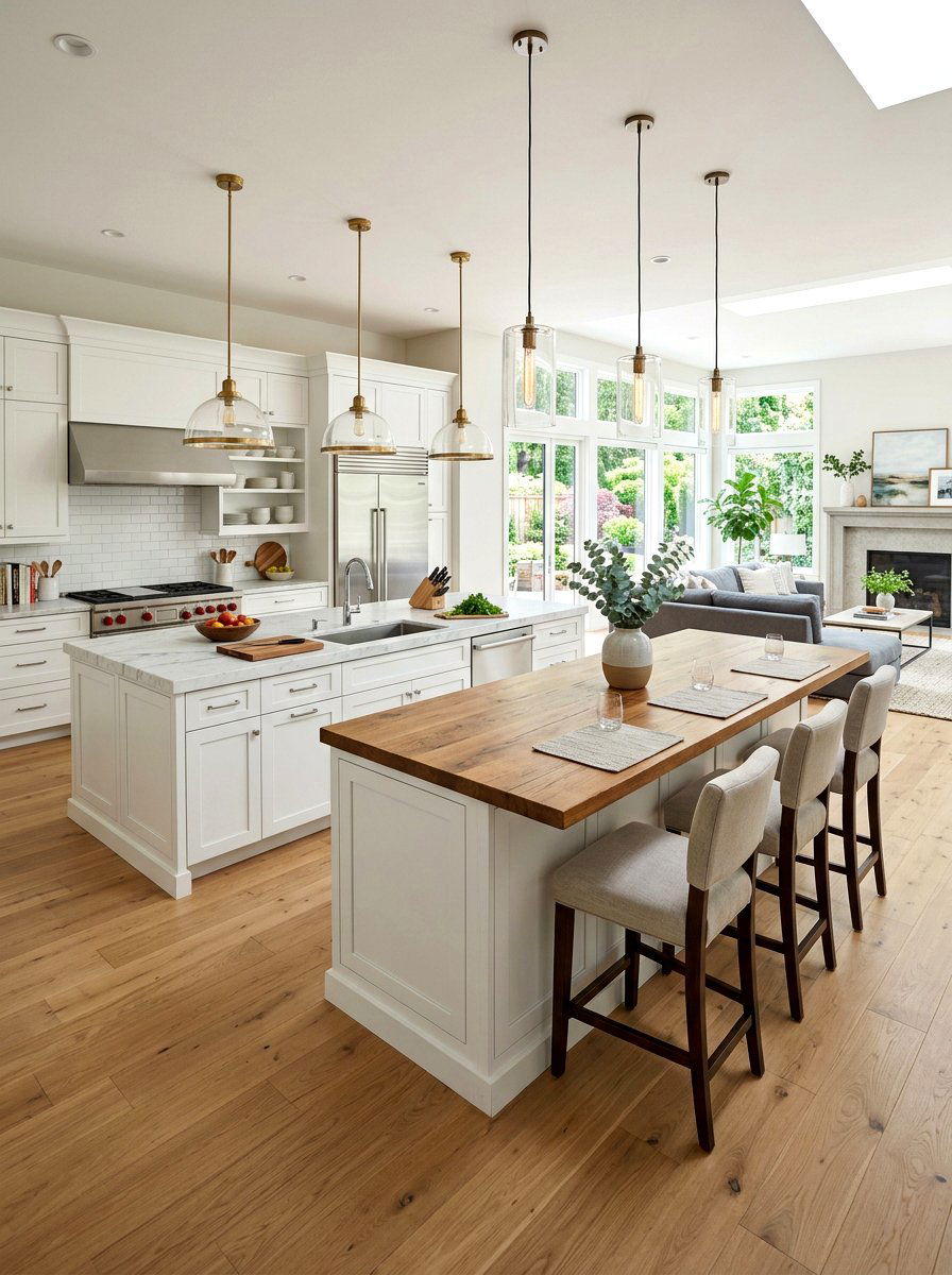 Large Double Kitchen Island - 30 modern farmhouse kitchen island ideas