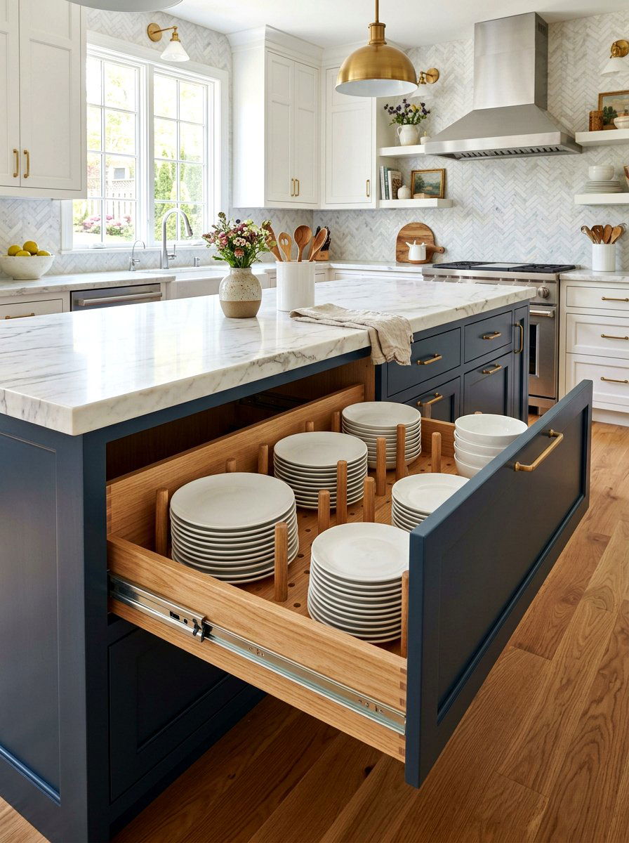 Large Drawer Plate Storage System - 30 file drawer kitchen ideas