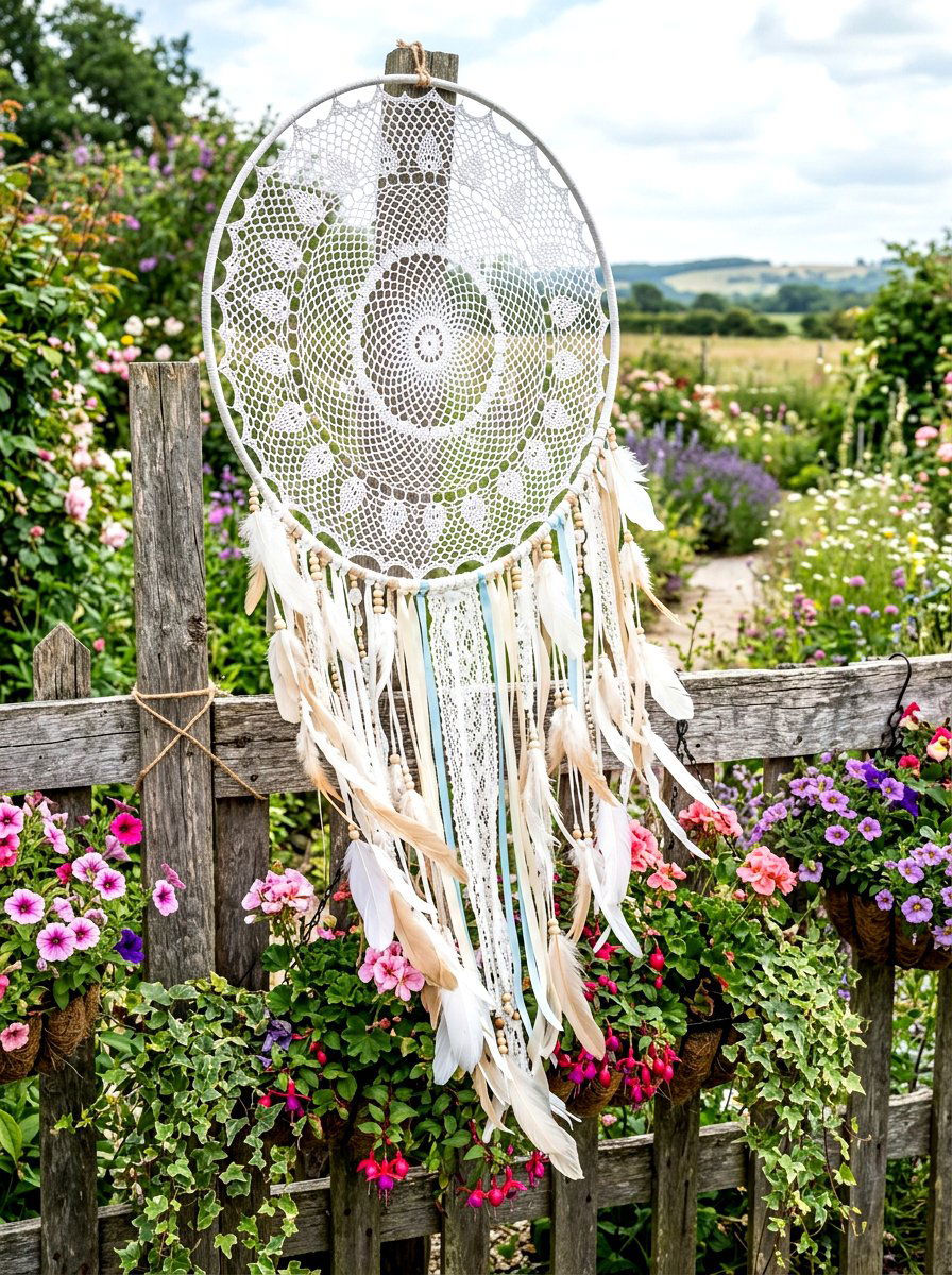 Large Dream Catcher - 30 bohemian patio decor ideas