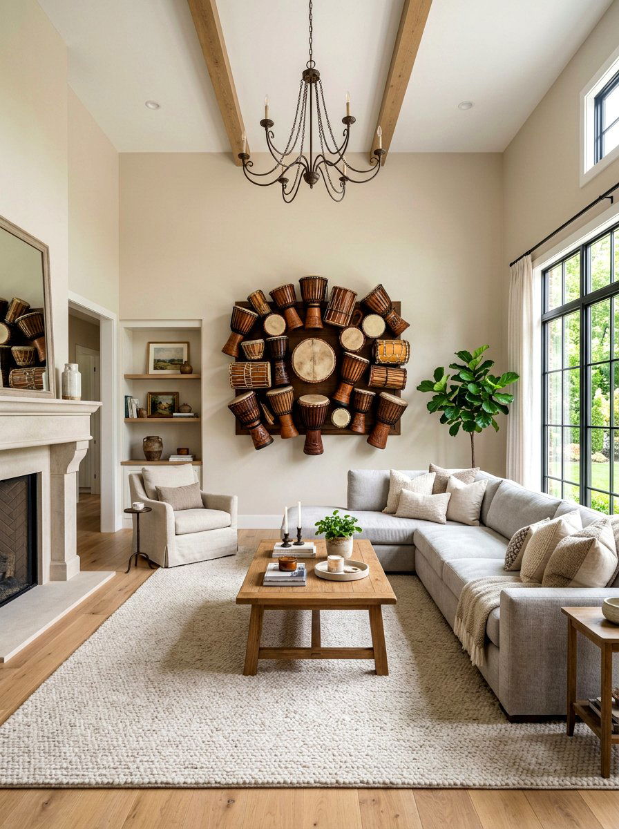 Large Drum Cluster - 30 pendant light cluster ideas