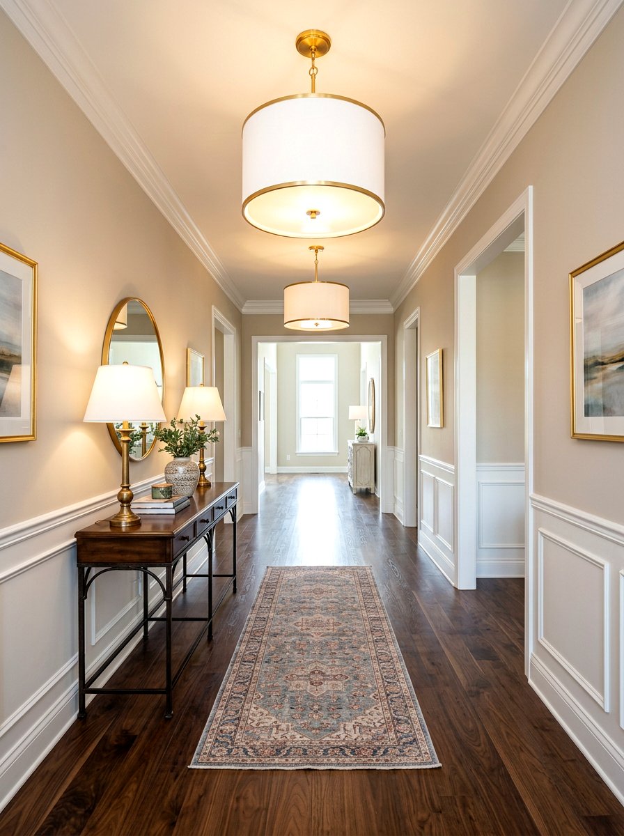 Large Drum Pendant - 30 long foyer lighting ideas