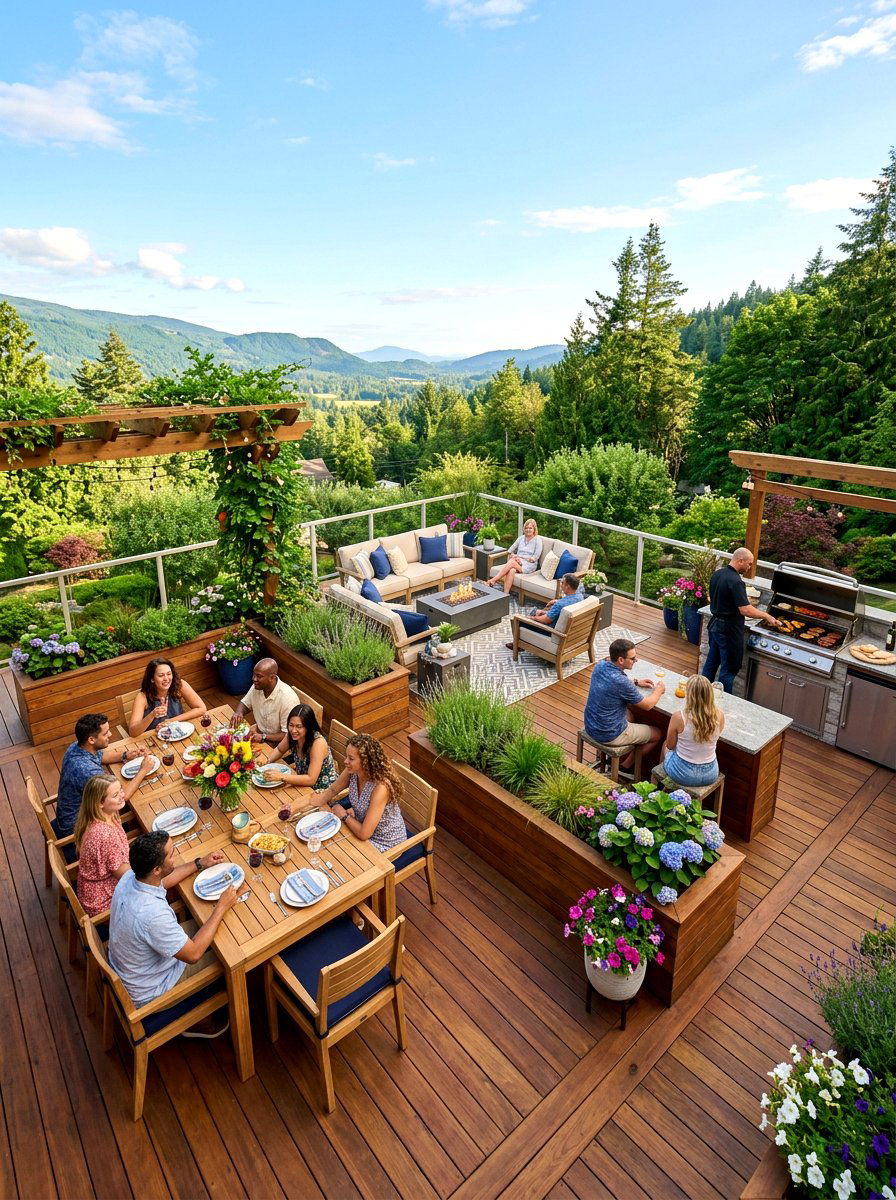 Large Entertaining Deck - 30 rustic deck ideas