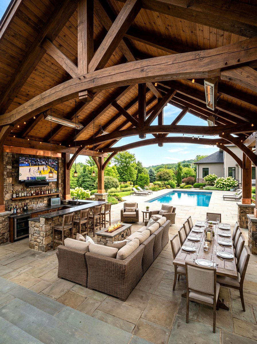30 Pool Pavilion Ideas to Elevate Shade, Style, and Seating