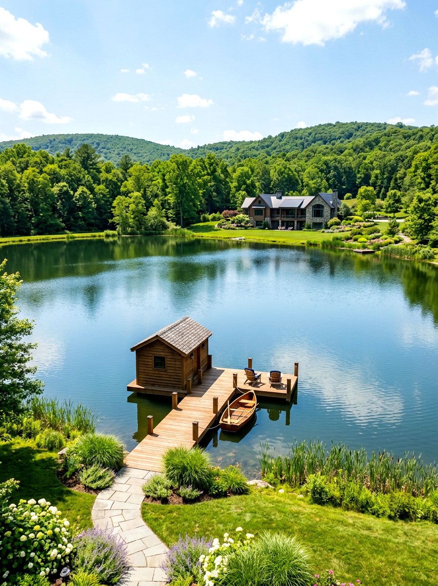 Large Estate Pond - 30 backyard pond ideas
