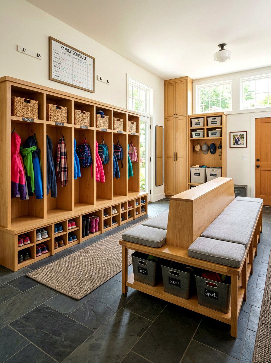 Large Family Mudroom - 30 mudroom ideas