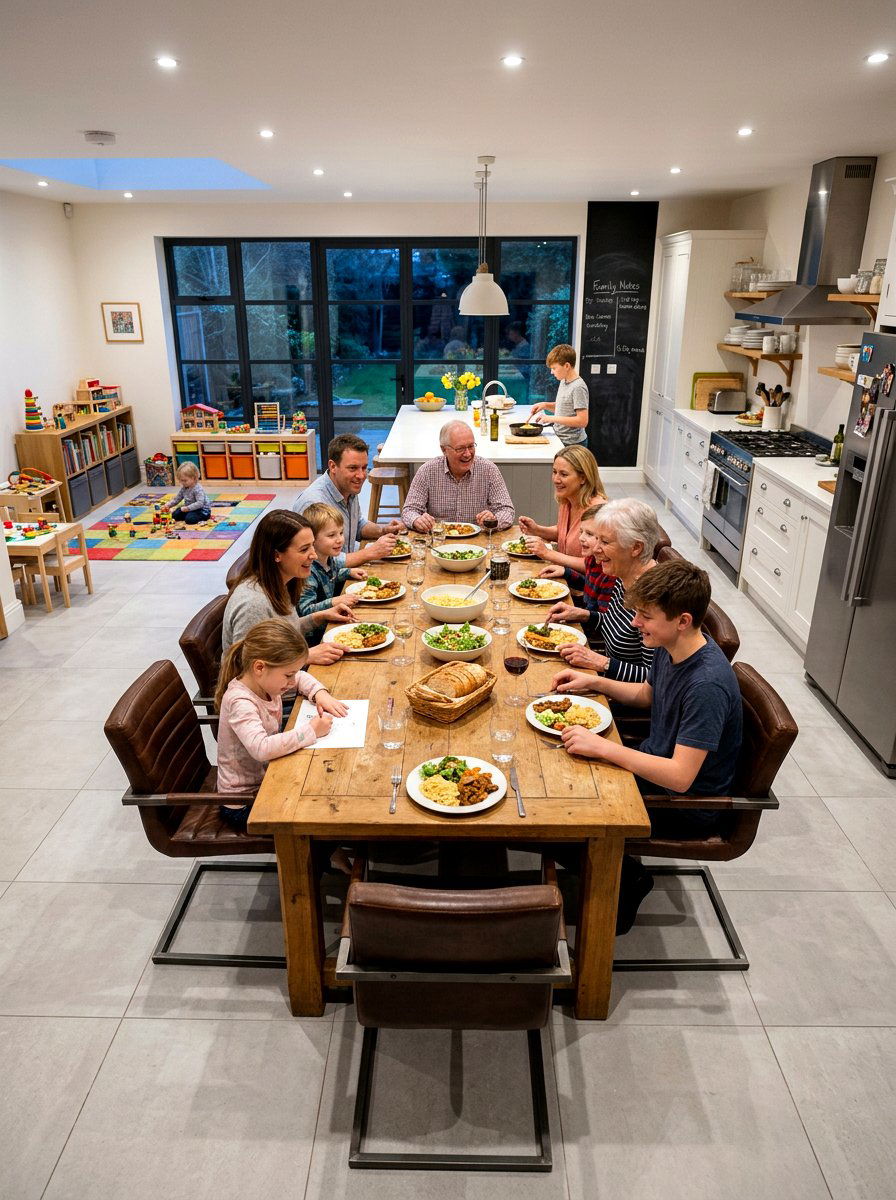 Large Family Open Concept - 30 open plan dining room ideas