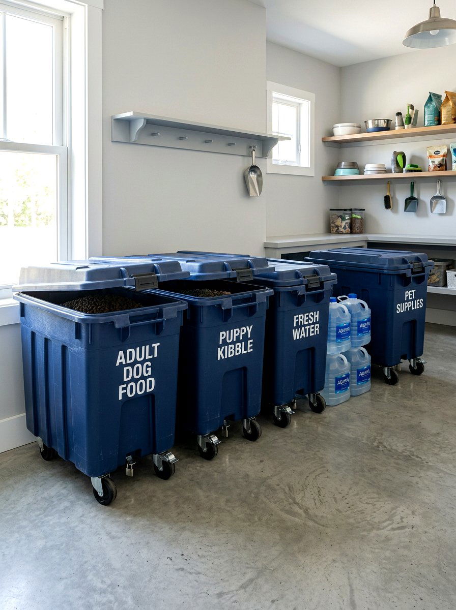 Large Floor Bins - 30 organizing a tiny pantry ideas