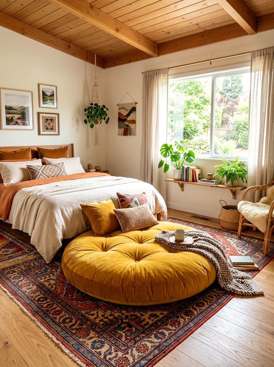 Large Floor Cushion - 30 dopamine bedroom ideas