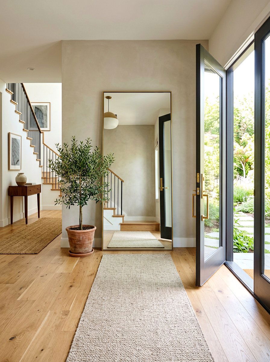 Large Floor Mirror - 30 foyer mirror wall ideas