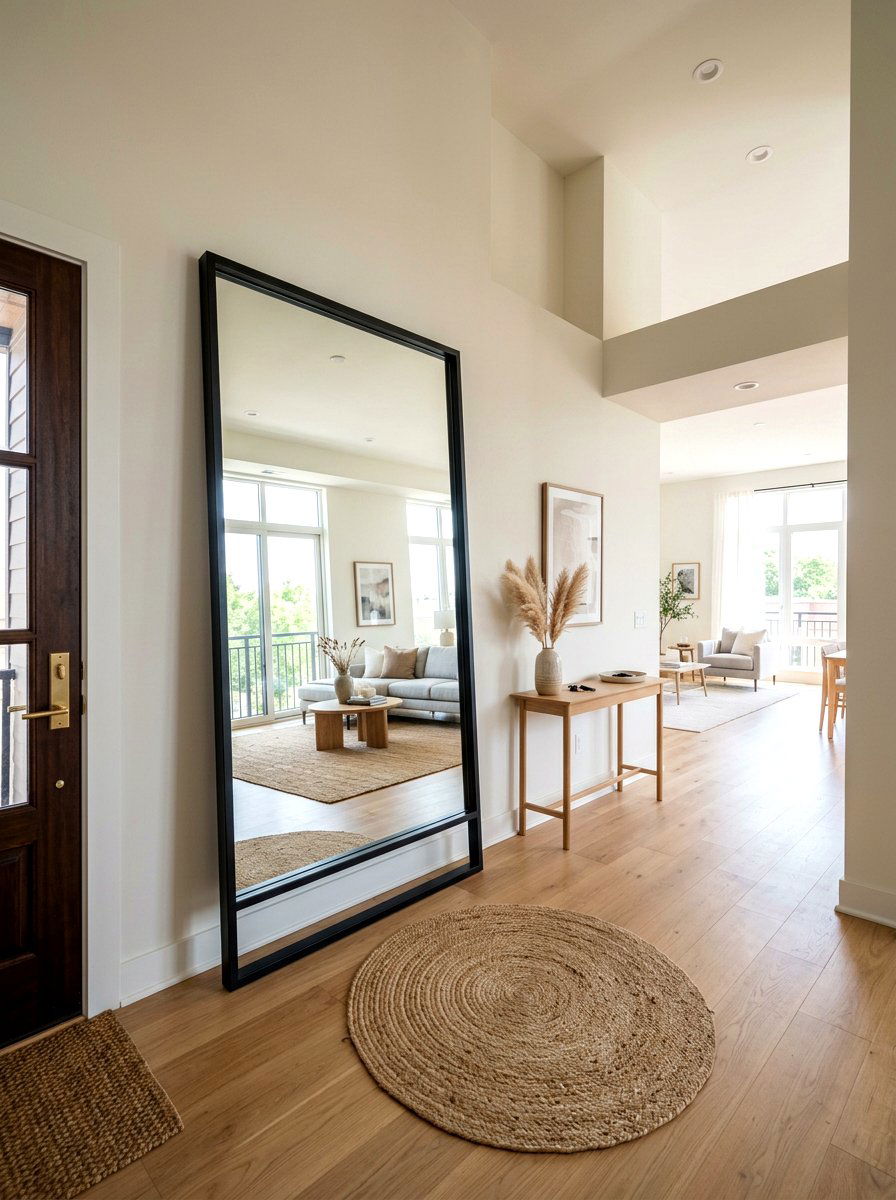 Large Floor Mirror - 30 apartment entryway ideas