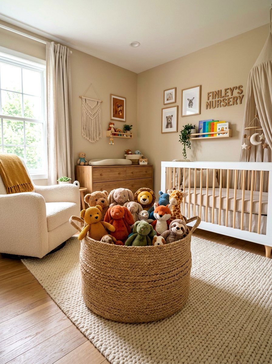 Large Floor Storage Basket - 30 nursery storage basket ideas