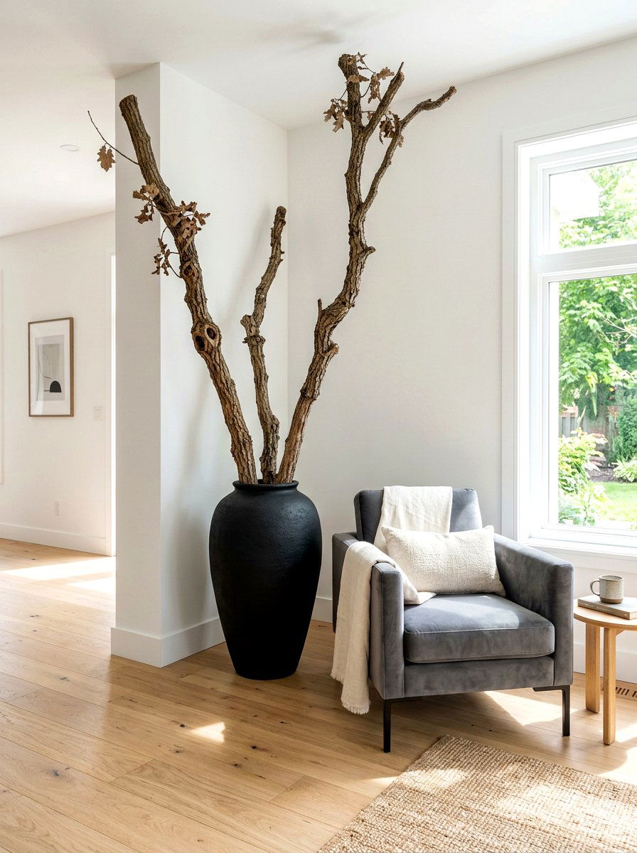 Large Floor Vase Branch - 30 branch decor ideas