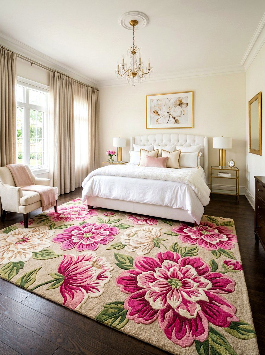 Large Floral Area Rug - 30 statement rug ideas