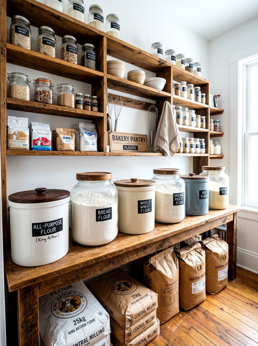 Large Flour Canisters - 30 bakery style pantry ideas