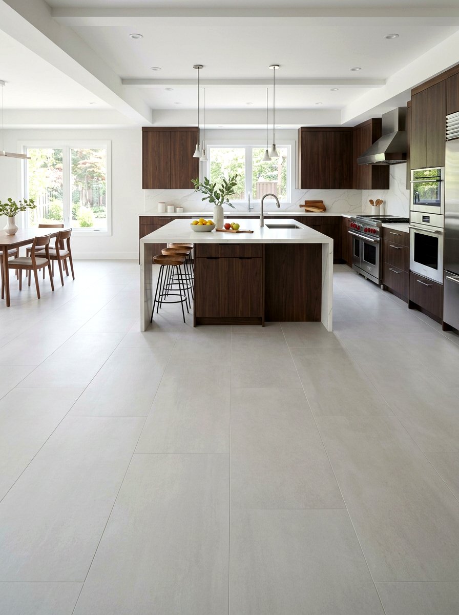 Large Format Floor Tiles - 30 kitchen remodel ideas