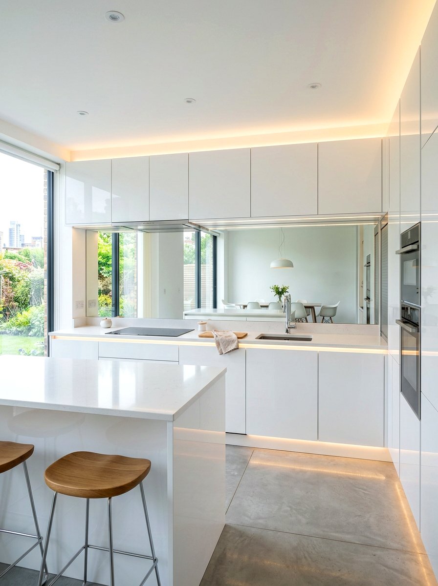 Large Format Mirror Panel - 30 mirror tile backsplash ideas