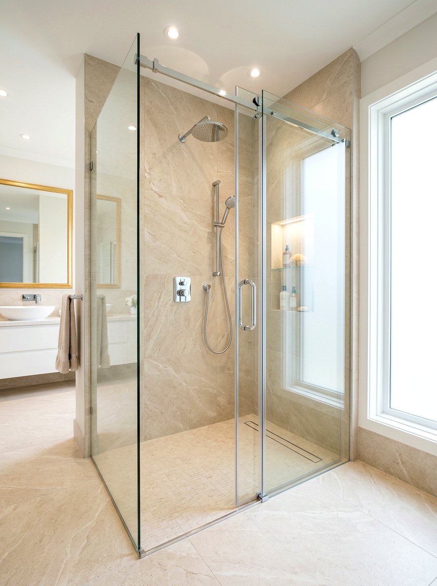 Large Format Porcelain Tile - 30 spa shower ideas