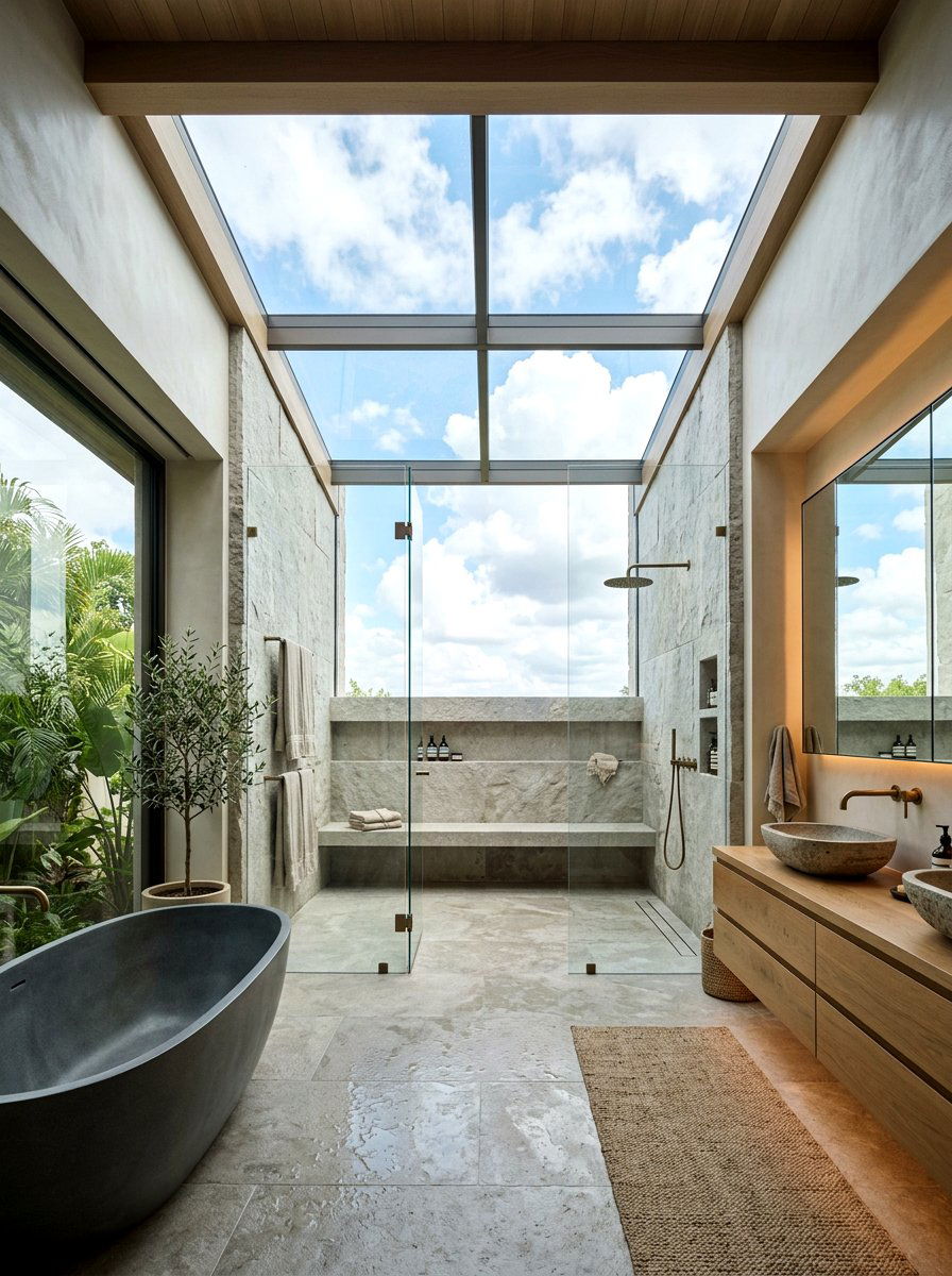 Large Format Skylight - 30 shower skylight ideas