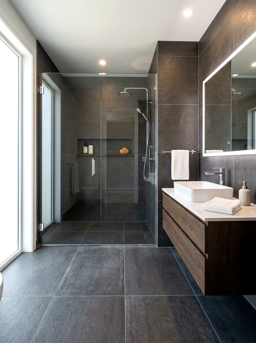 Large Format Tile - 30 steam shower ideas