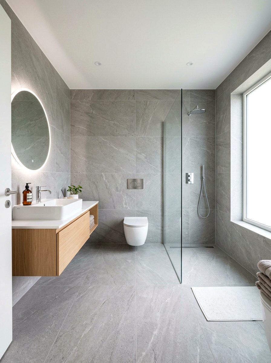 Large Format Tile Bathroom - 30 spa hotel bath ideas