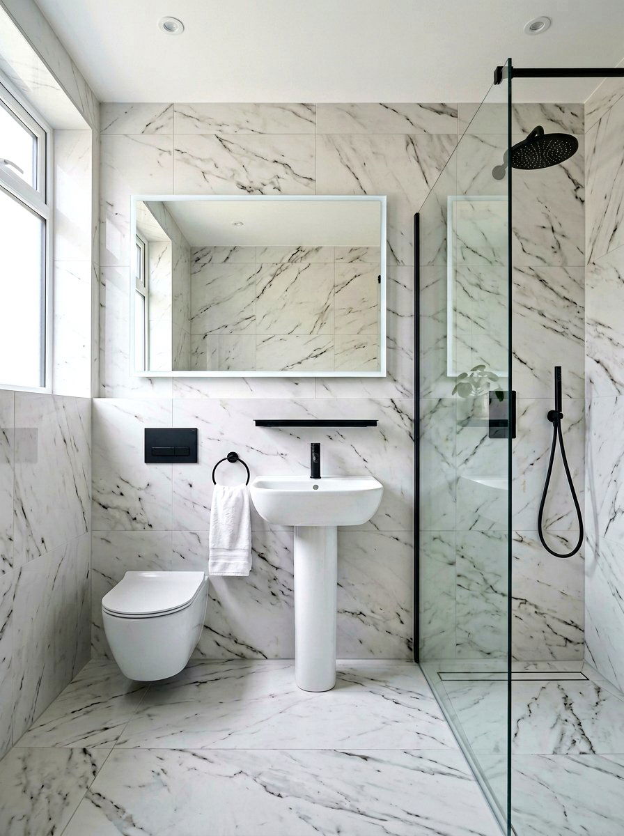 Large Format Tile - 30 small bathroom ideas