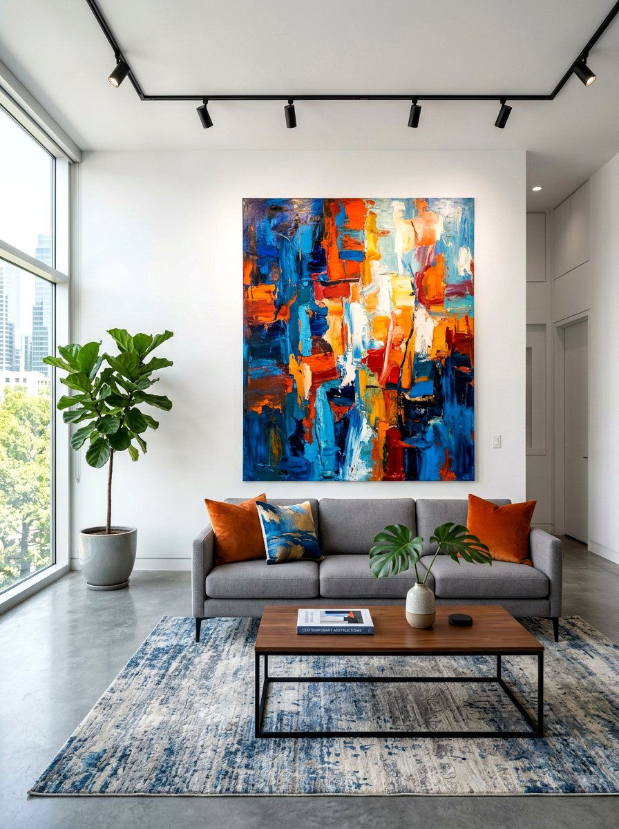 Large Format Wall Art Living Room - 30 designer showroom living room ideas