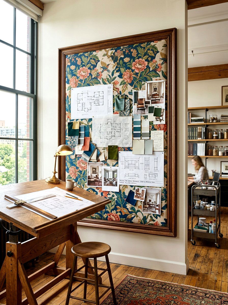 Large Framed Fabric Board - 30 office pinboard ideas
