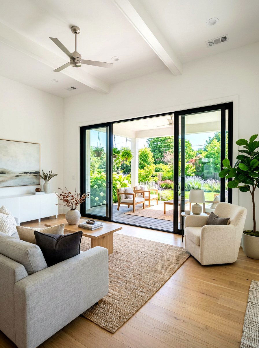 Large Glass Patio Doors - 30 modern farmhouse decor ideas
