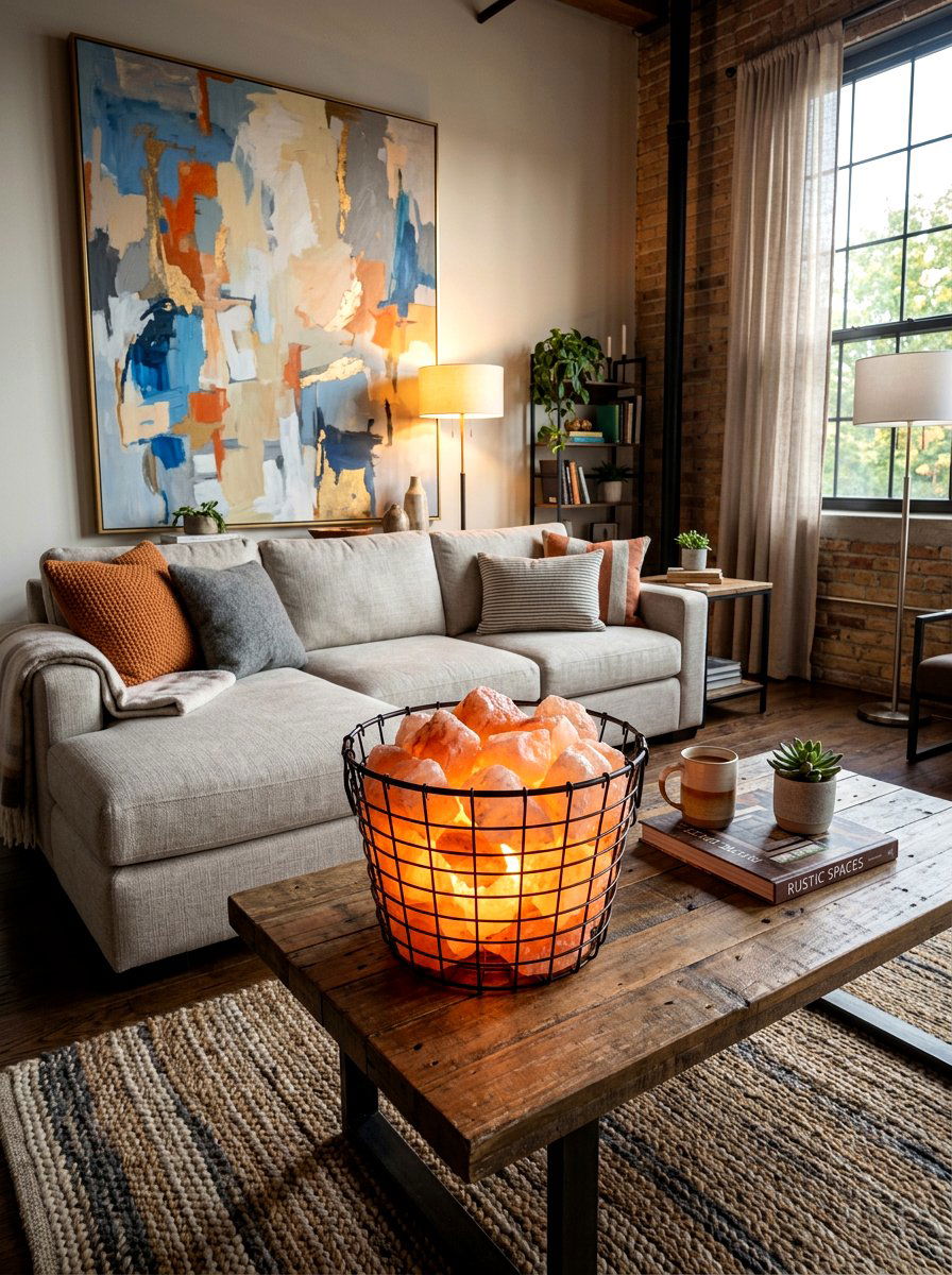 Large Himalayan Salt Lamp Chunks - 30 salt lamp corner ideas