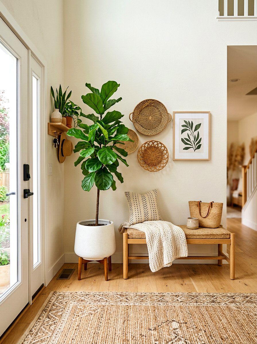 Large Indoor Plant - 30 modern entryway ideas