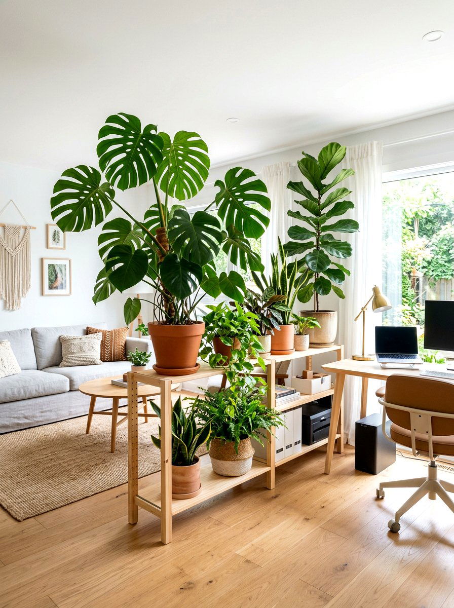 Large Indoor Plants - 30 semi open floor plan ideas