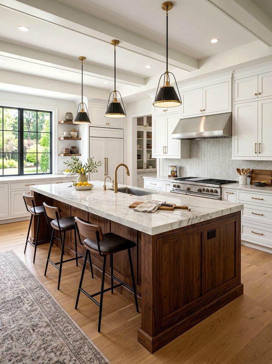 Large Island Kitchen - 30 bakery style kitchen ideas