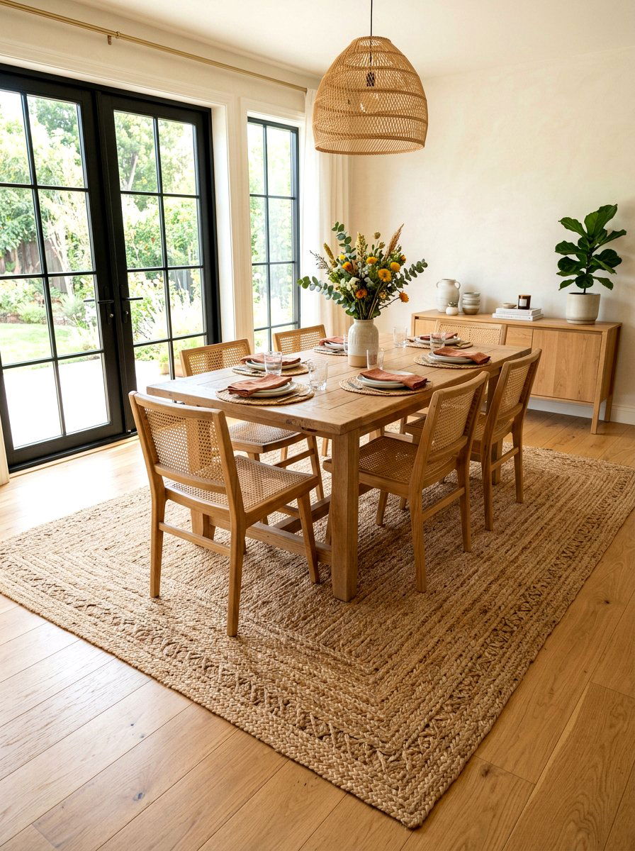 Large Jute Rug - 30 warm minimalist home ideas