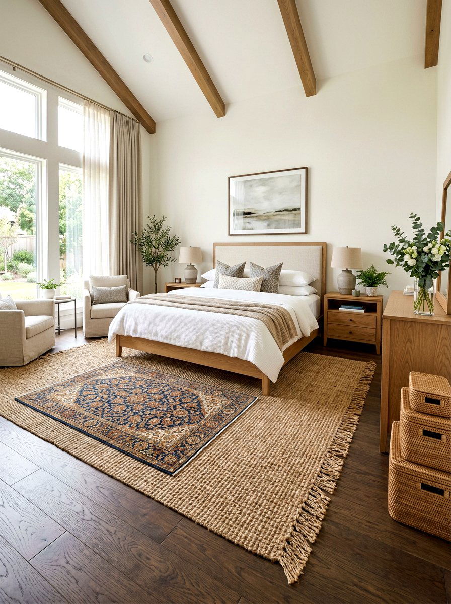 Large Jute Rug With Small Rug - 30 layered rug ideas