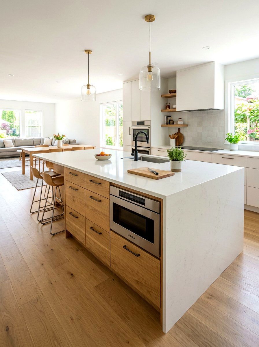 Large Kitchen Island - 30 no upper cabinet kitchen ideas